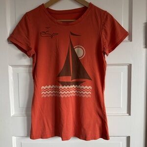 Blue Platypus Women’s Sailboat Tee Orange Size M